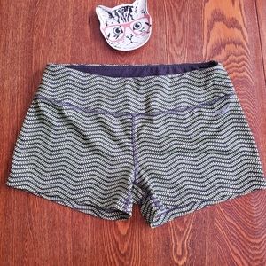 Gym / workout spandex shorts, size small, lime green/gray